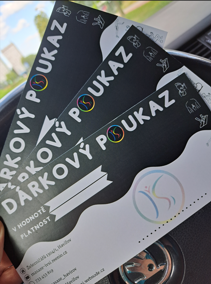 Poukaz možno využít na masáže, tejpování,cvičení